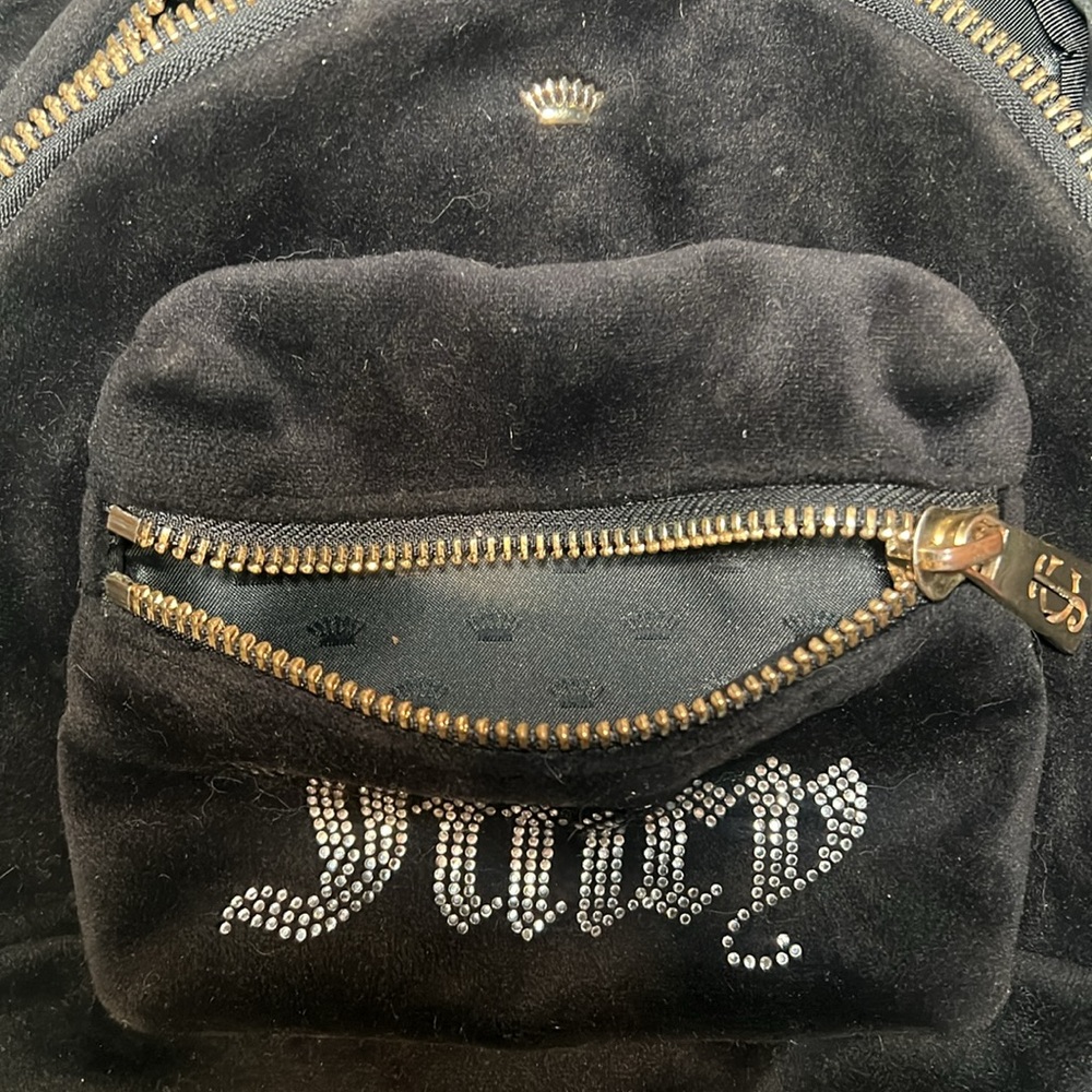 Juicy Couture Mini Backpack - Black Velour - Y2K - Picture 6 of 7